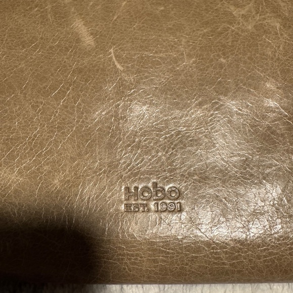Vintage HOBO International Lauren In Natural Clutch Wallet 100% Genuine Leather - Picture 3 of 16